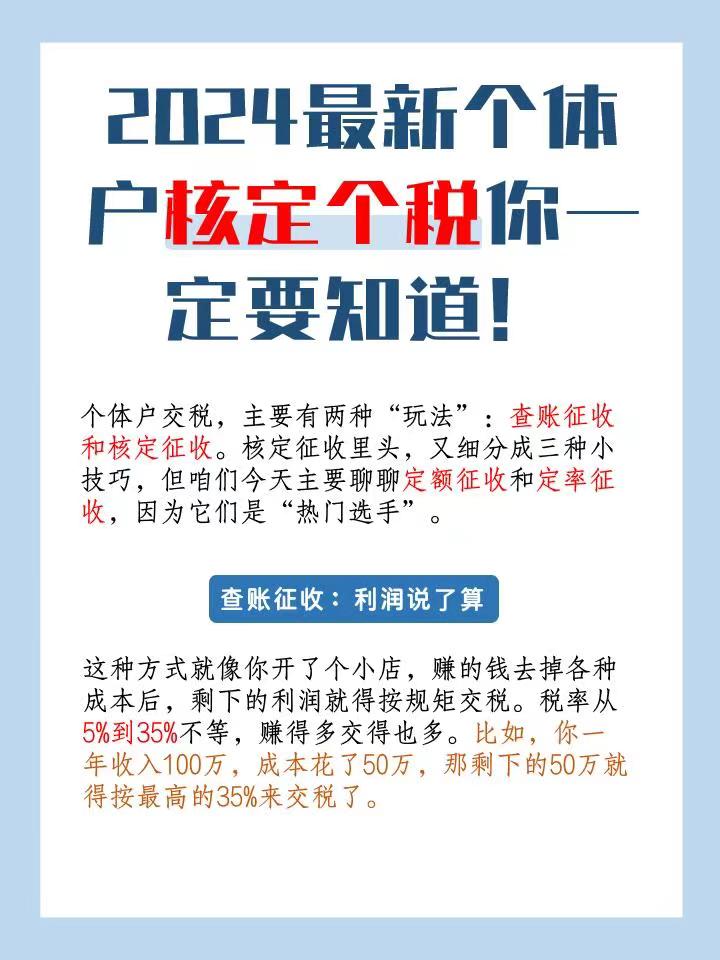 玉树2024最新个体户核定个税你一定要知道！